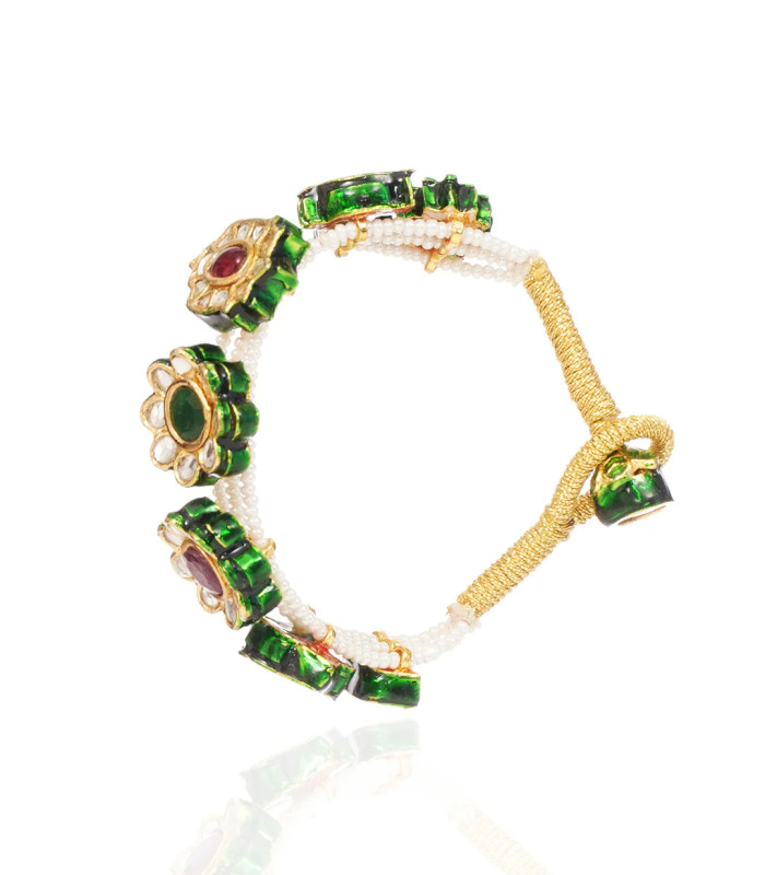 AASHI GREEN KUNDAN BRACELET thumbnail 3